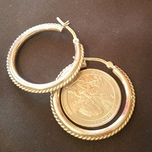 Jewelry - 925 solid silver large vintage hoops Jewelry - 925 solid silver large vintage hoops
